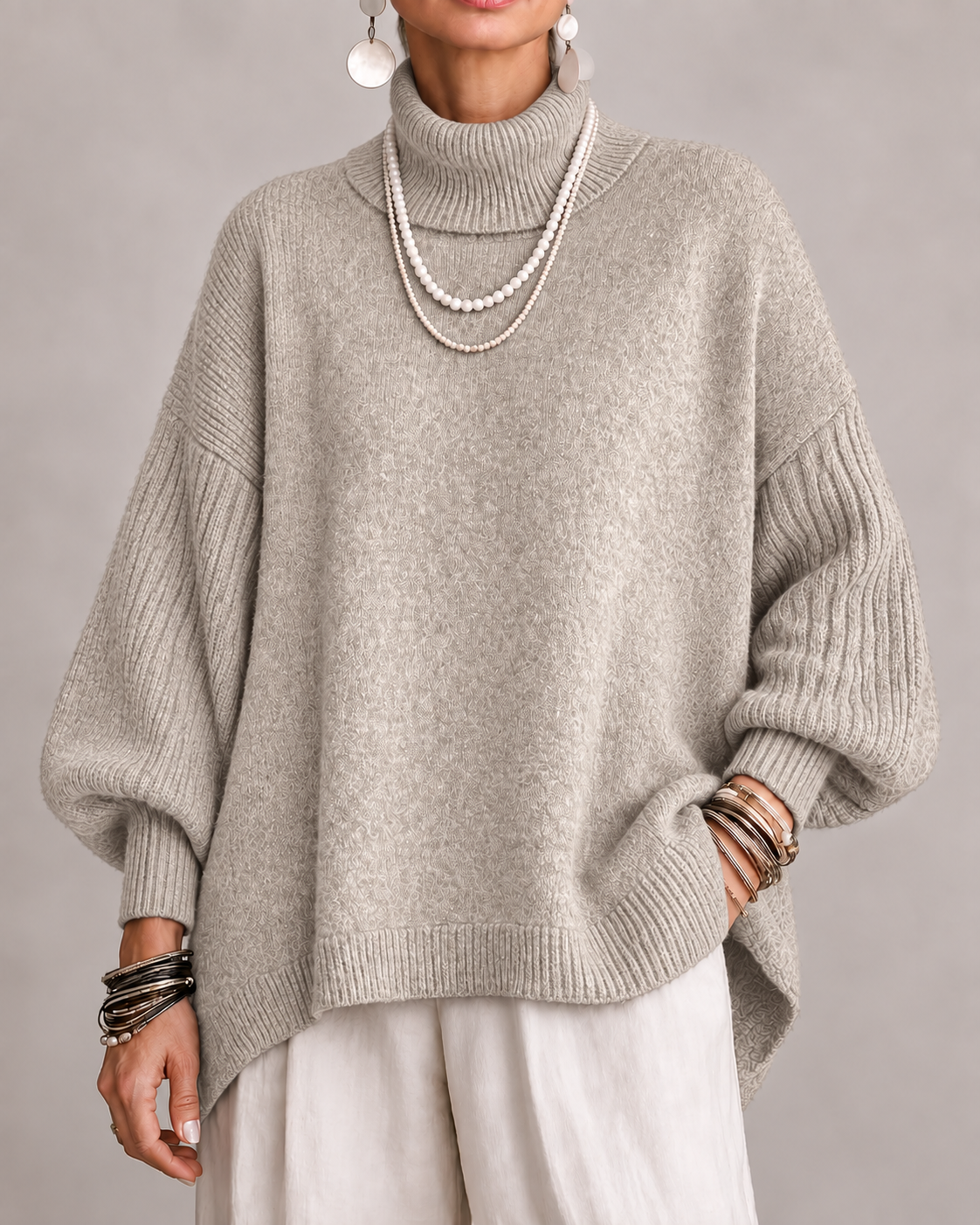 Pull Col Roulé Oversize pour Femme Pauline