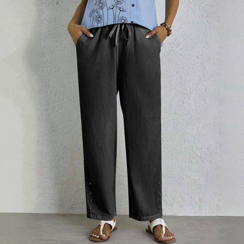 【Coton Et Lin】Pantalon Décontracté Confortable
