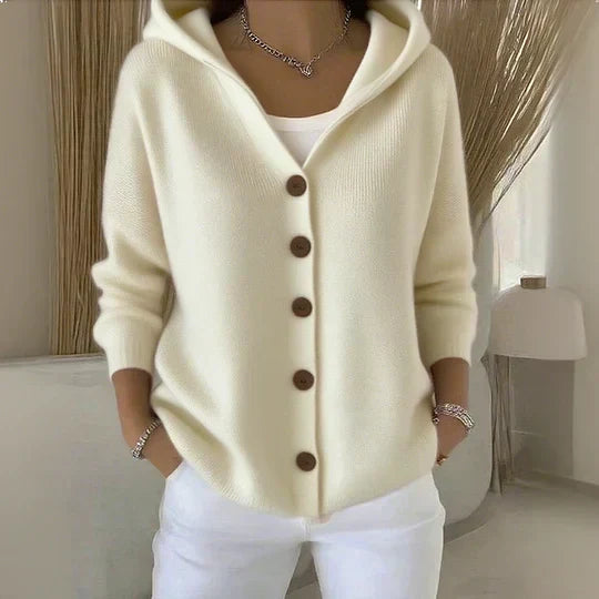 Cardigan à Capuche Boutonné pour Femme Marie