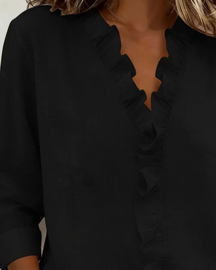 Blouse à Volants Col V pour Femme Claire