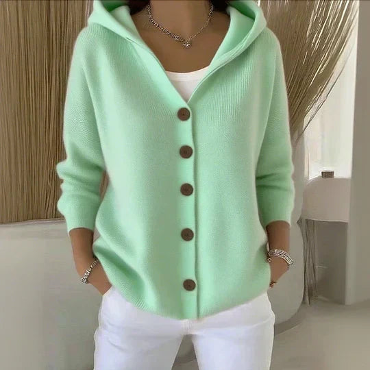 Cardigan à Capuche Boutonné pour Femme Marie