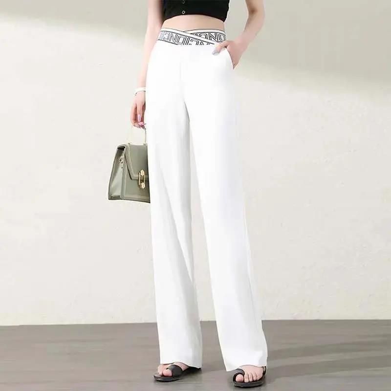 Pantalon Droit Extensible à Taille Haute et Jambes Larges pour Femmes【Achetez-En 2 Et Obtenez La Livraison Gratuite】