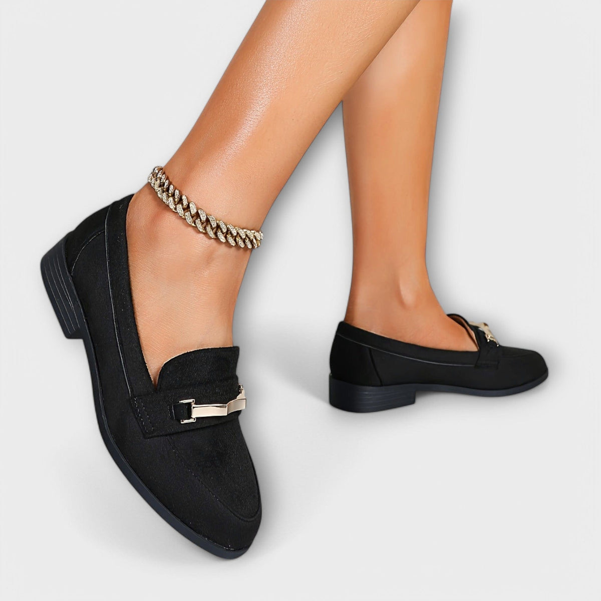 Sacha Havre | Mocassins Daim Chaîne Dorée Nathalie
