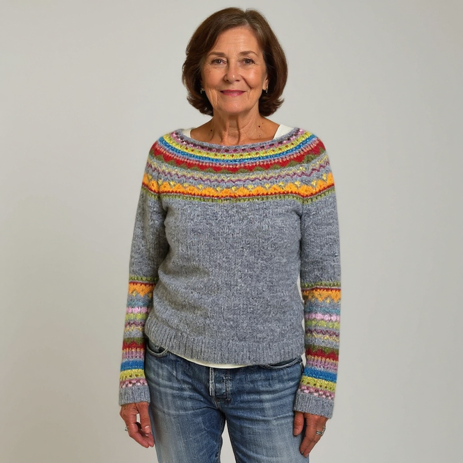 Pull Empiècement Arc-en-ciel pour Femme Sylvie