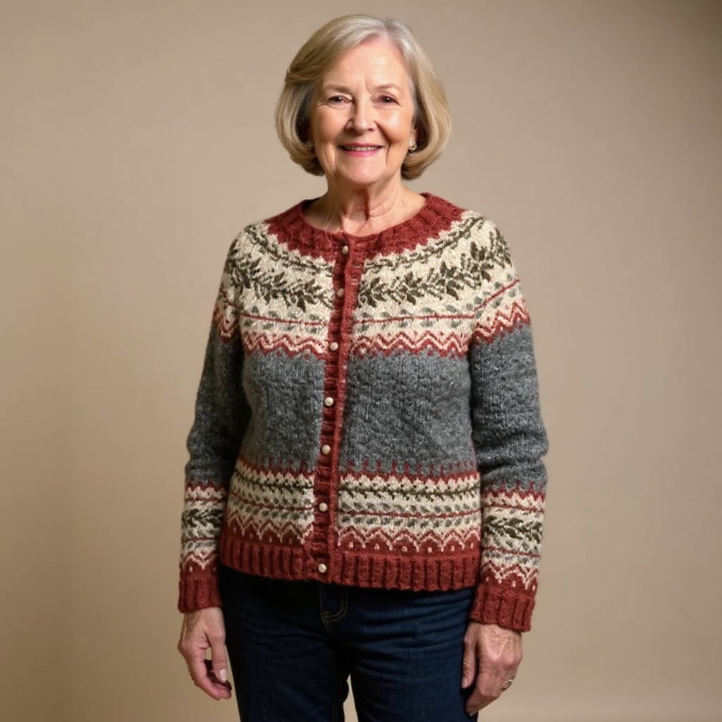 Gilet Jacquard Nordique pour Femme Nicole