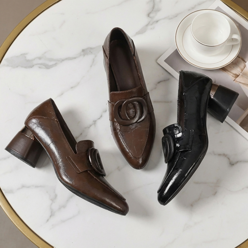 Sacha Havre | Mocassins à Talon et Ornement Élise