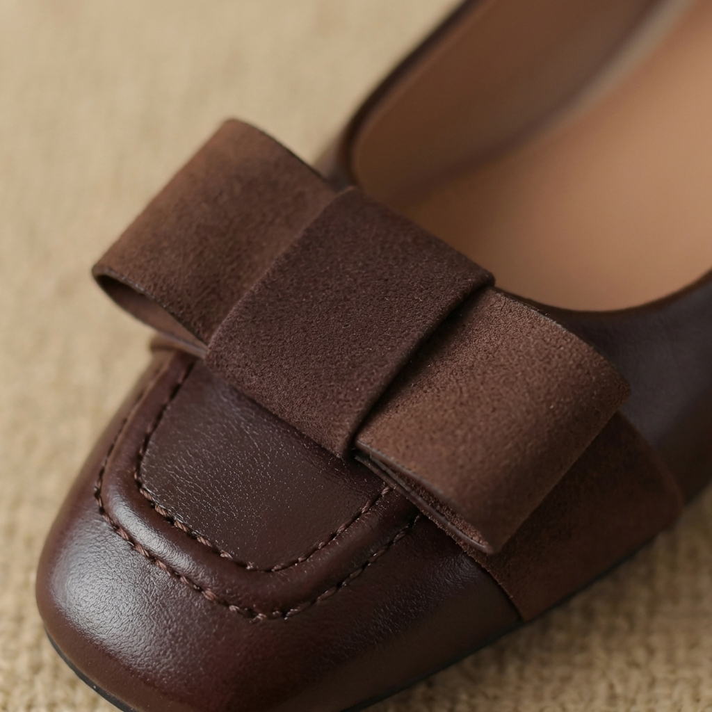 Sacha Havre | Ballerines à Nœud en Cuir Léa
