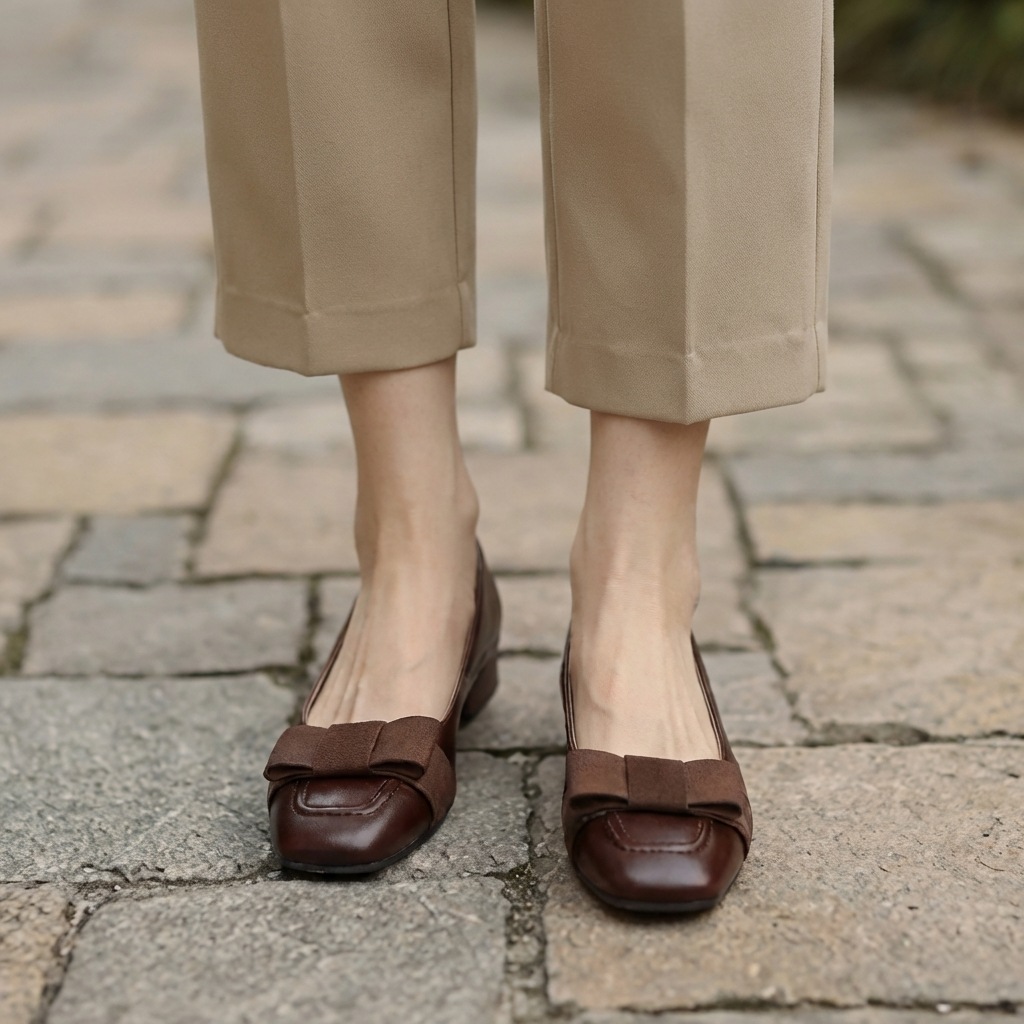 Sacha Havre | Ballerines à Nœud en Cuir Léa
