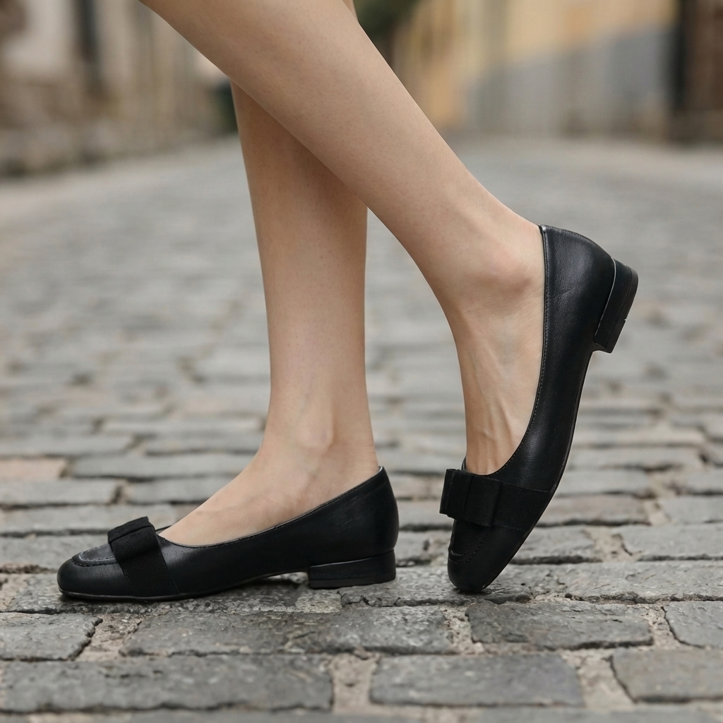 Sacha Havre | Ballerines à Nœud en Cuir Léa