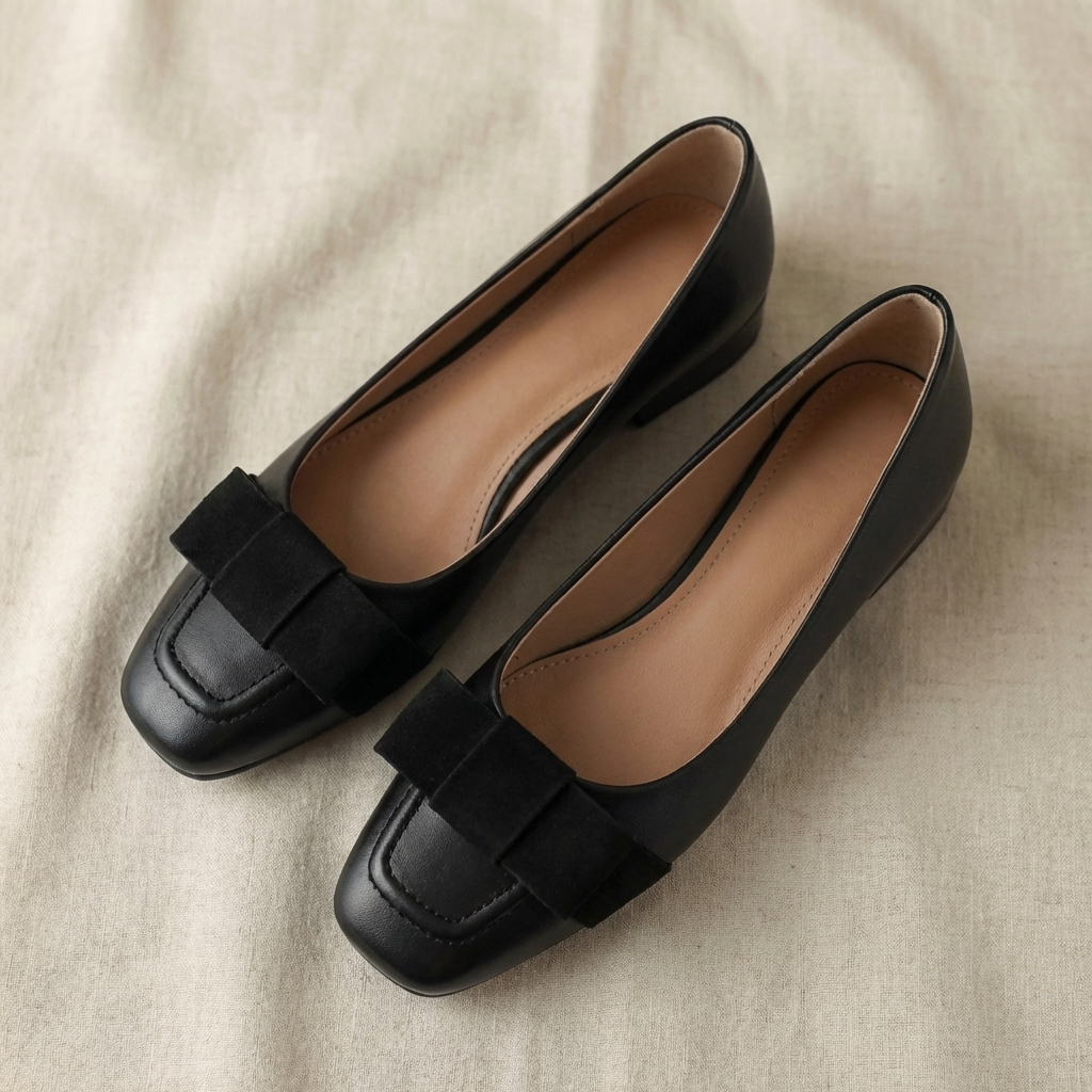 Sacha Havre | Ballerines à Nœud en Cuir Léa