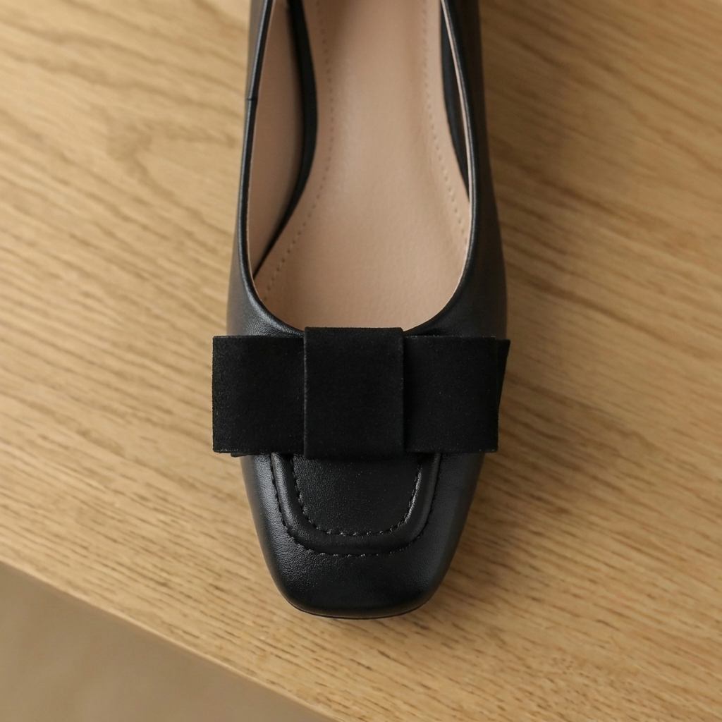 Sacha Havre | Ballerines à Nœud en Cuir Léa