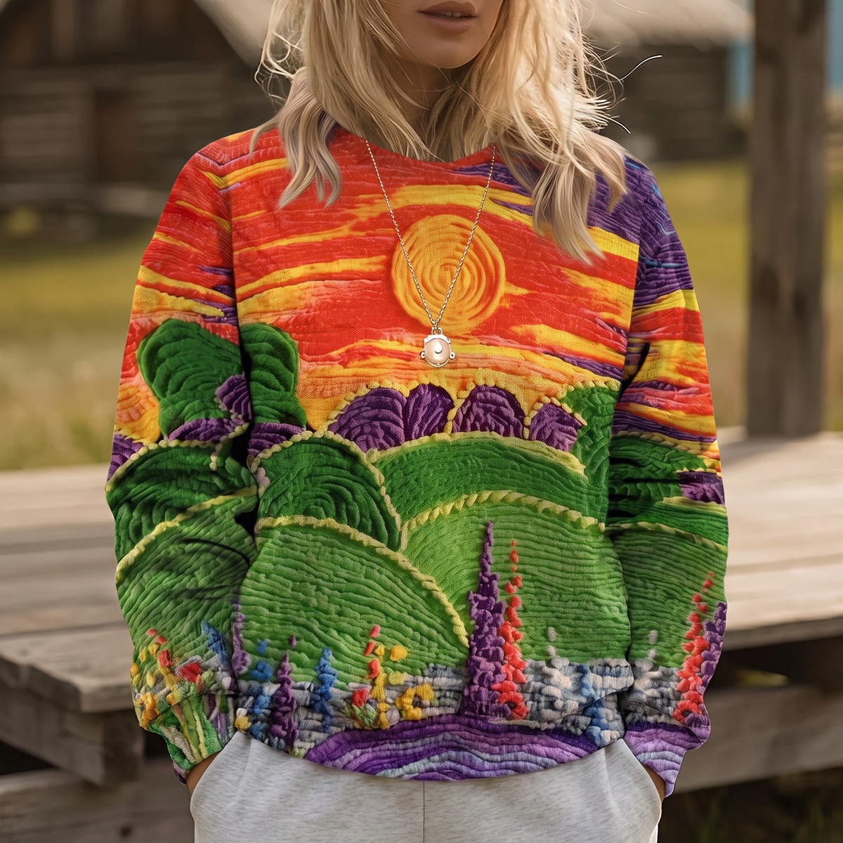Pull Soleil Couchant pour Femme Martine