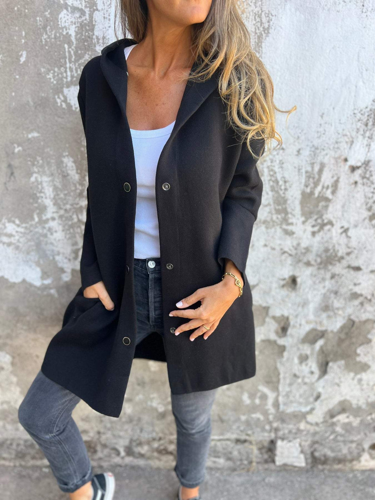 Sacha Havre | GILET LONG CHIC AVEC CAPUCHE
