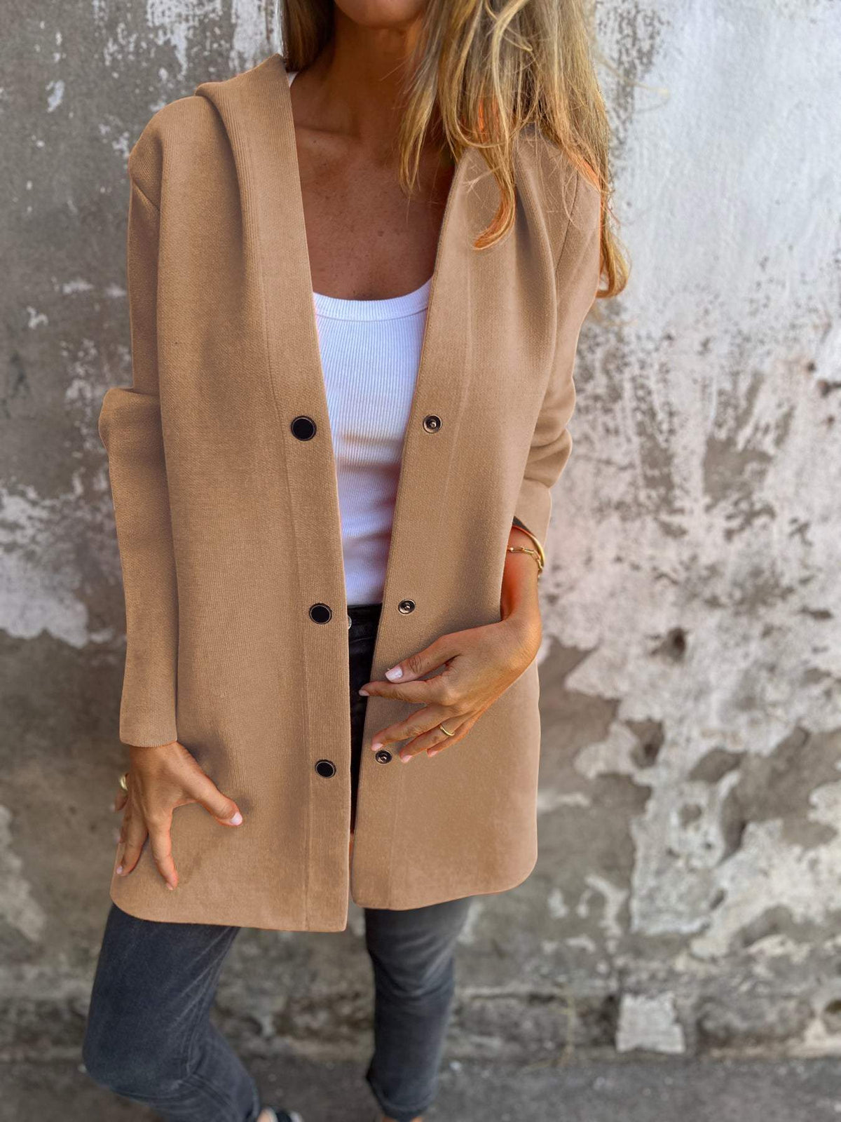 Sacha Havre | GILET LONG CHIC AVEC CAPUCHE