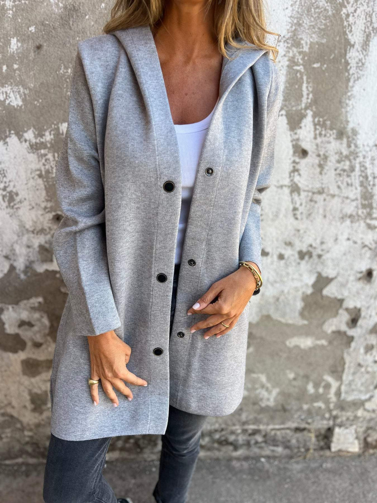 Sacha Havre | GILET LONG CHIC AVEC CAPUCHE