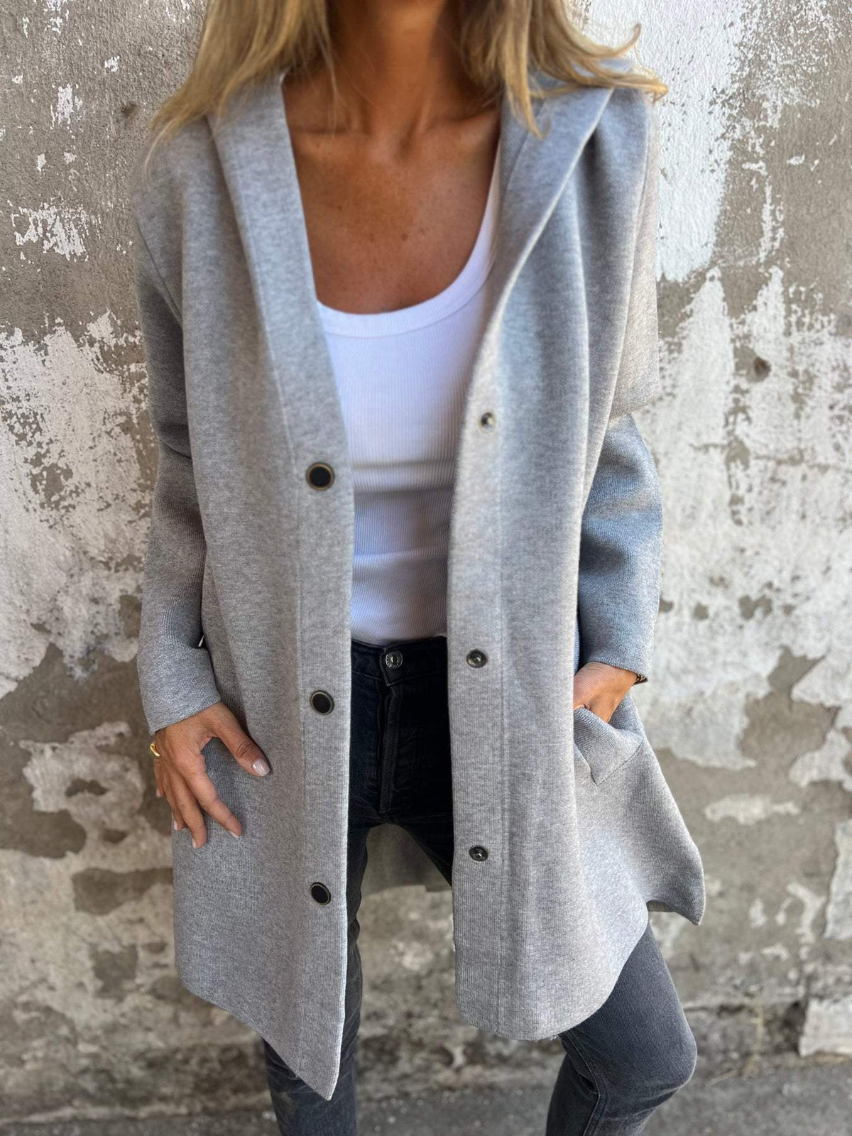 Sacha Havre | GILET LONG CHIC AVEC CAPUCHE