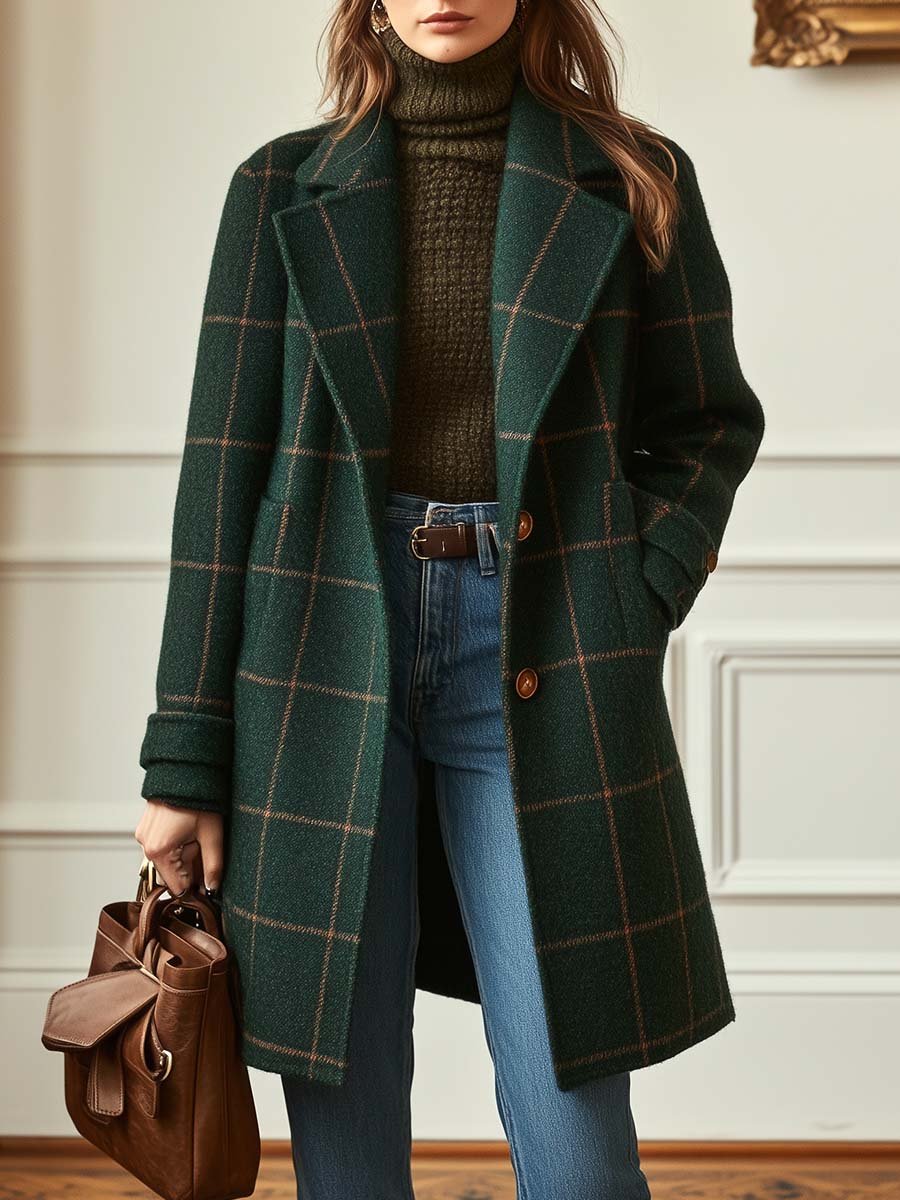 Sacha Havre | MANTEAU EFFET LAINE À CARREAUX