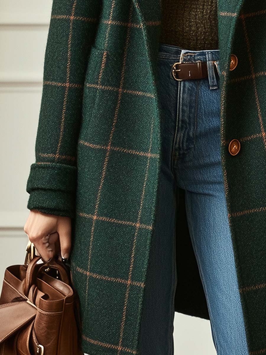Sacha Havre | MANTEAU EFFET LAINE À CARREAUX