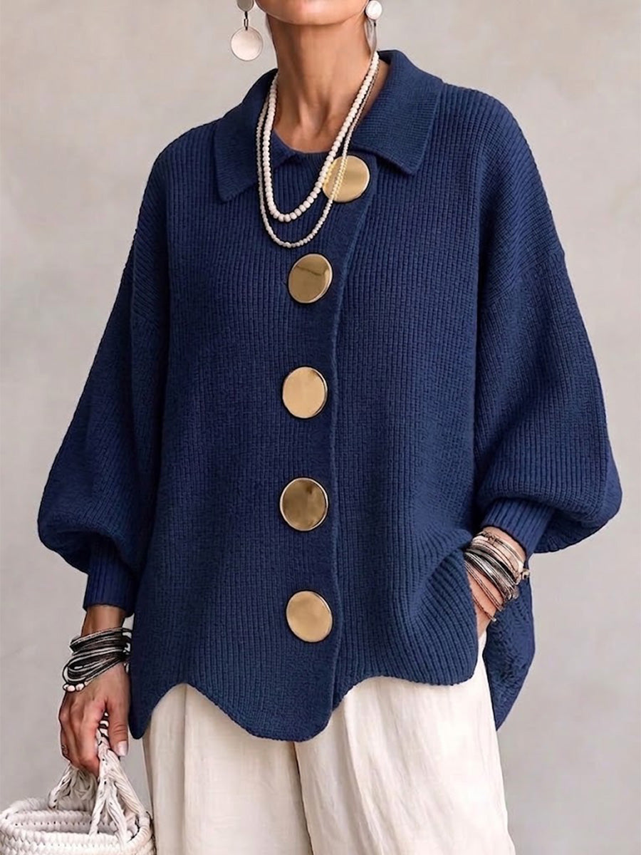 Gilet Oversize Boutons Dorés pour Femme Manon