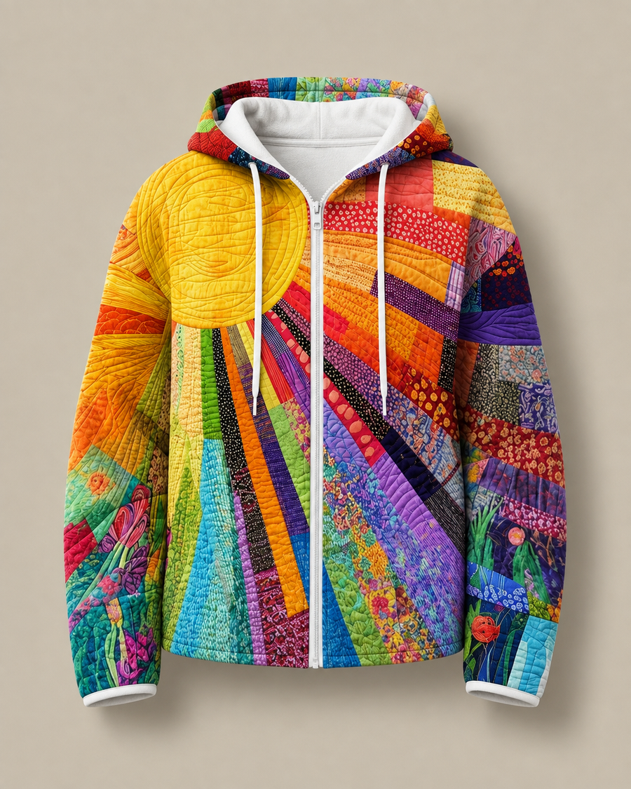 Veste Zippée Matelassée Patchwork pour Femme Catherine