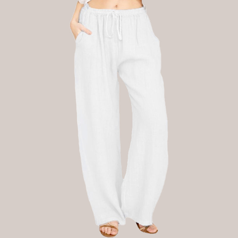 🔥Vente chaude🔥Pantalon large décontracté en coton et lin pour femme