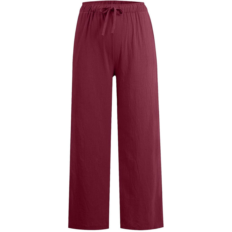 🔥Vente chaude🔥Pantalon large décontracté en coton et lin pour femme