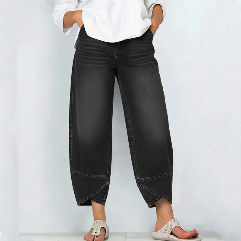 🔥2026 Hot Sale 🔥Jean décontracté à jambes larges et croisées pour femme, idéal en toutes saisons