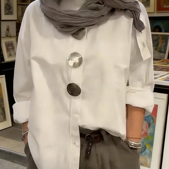 Chemise oversize pour femme avec boutons décoratifs