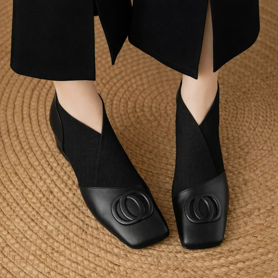 Sacha Havre | Bottines en Cuir à Talon Moyen Catherine