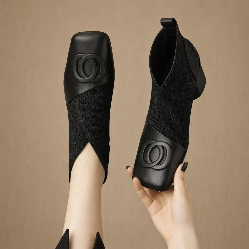 Sacha Havre | Bottines en Cuir à Talon Moyen Catherine