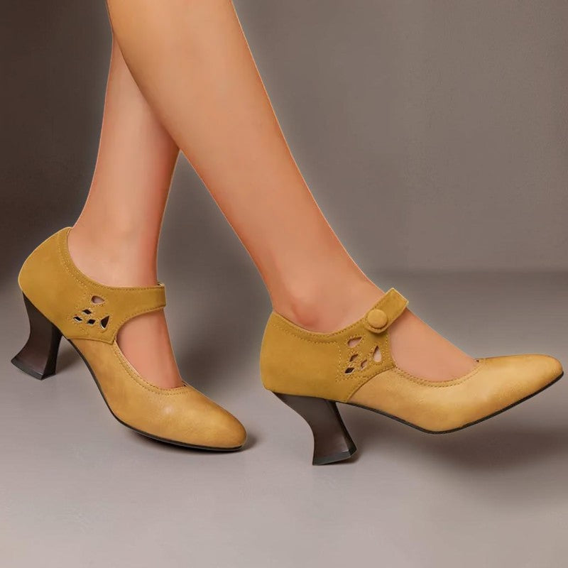 Sacha Havre | Escarpins Daim Bride Cheville Camille
